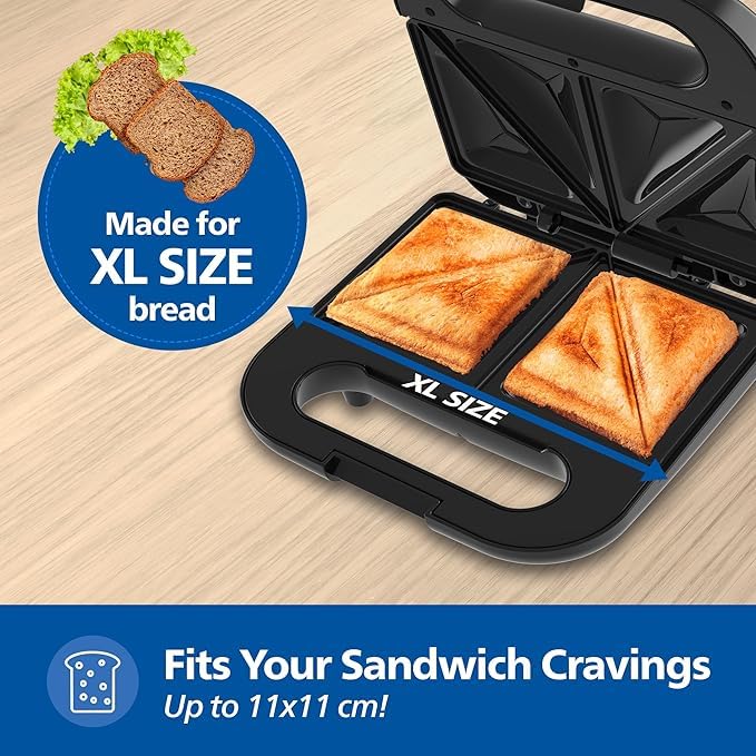 Philips HD1000/00 XL Sandwich Maker 800 W | Non-Stick Plates | Suraj Electronics