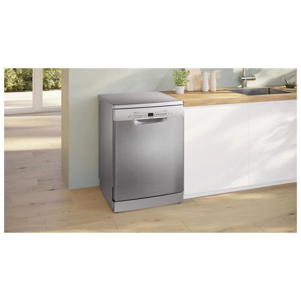Bosch SMS6IKI01I Series 6 14 Place Setting Dishwasher (Wi-Fi Enabled, EcoSilence Drive, HygienePlus, ExtraDry, Brushed Steel, Freestanding)