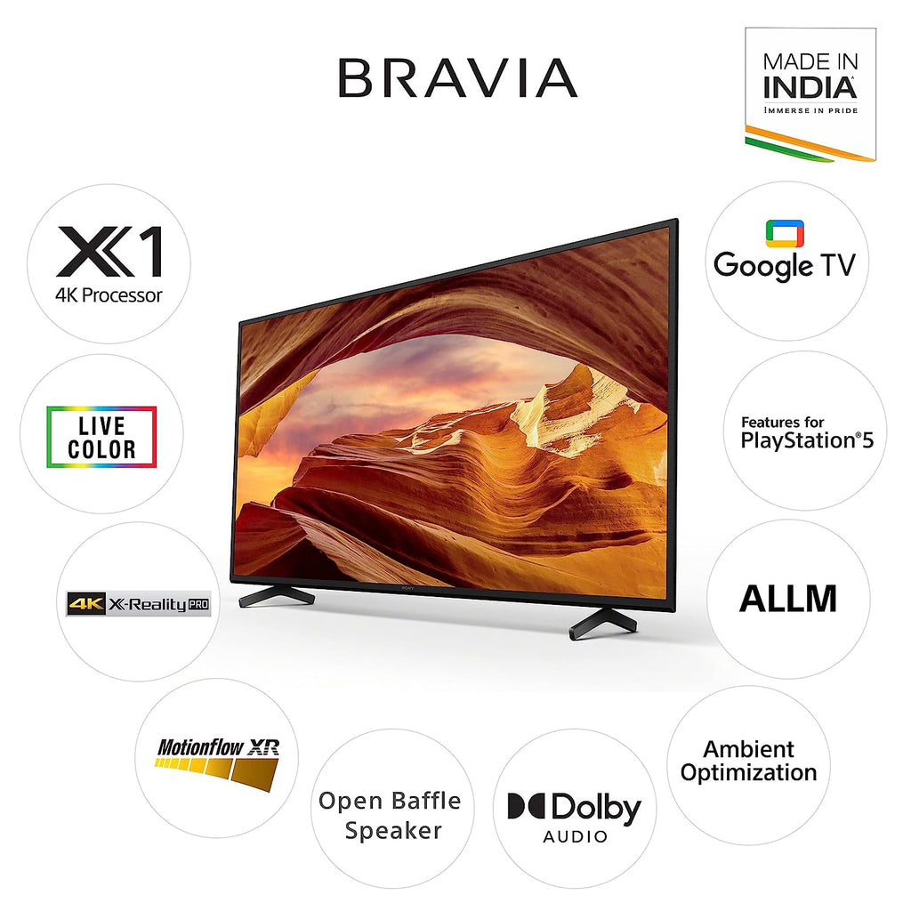 Sony Bravia KD-43X75L 43 Inch 4K Ultra HD Smart LED Google TV – X1 4K Processor, Dolby Audio, HDR