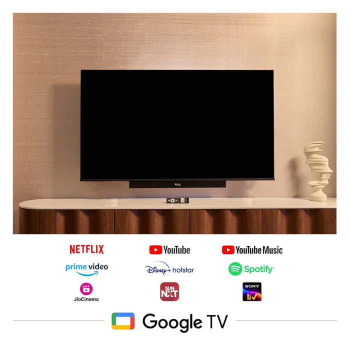 VU 43VIBE-DV 3 Years Warranty 43 Inch 4K QLED Google TV with Dolby Vision & Atmos, 88W Soundbar, HDMI 2.1, MEMC, Game Mode & Bezel-Less Design