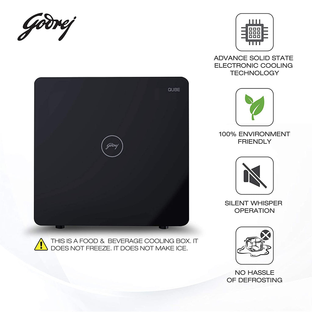 Godrej Qube 30L Personal Cooler Without Compressor – Silent Solid State Cooling, TEC QUBE 30 HS Q 103 Black