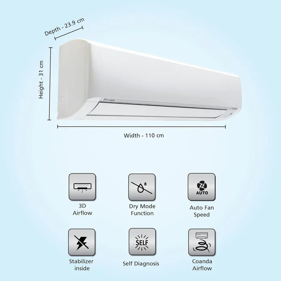 Daikin GTKL71UV16M 2.0 Ton 4 Star Inverter Split AC – Power Chill, 100% Copper, Coanda Airflow, R32 Refrigerant | Without Kit |