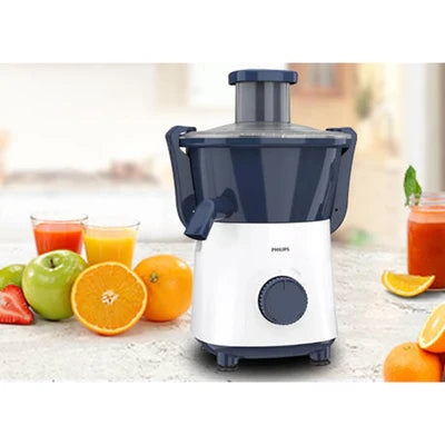 Philips HL7566/00 500W Daily Collection Juicer with 58mm Feeding Tube, Cutter Sieve & Dual Locking System – Deep Azure
