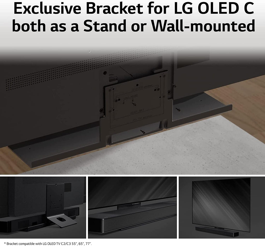 LG SC9S 3.1.3 Ch 400W Dolby Atmos Soundbar with Triple Up-Firing Speakers, IMAX Enhanced, WOW Orchestra & OLED C Series Bracket – Black
