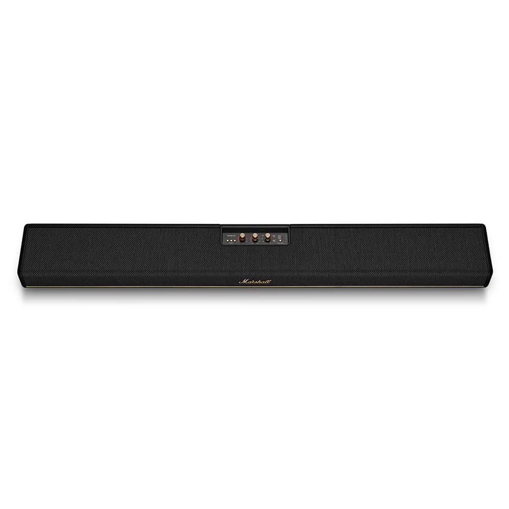 Marshall Heston120 soundbar with Dolby Atmos & DTS:X, Wired & Wireless Subwoofer Connectivity – Dual HDMI, RCA, Bluetooth, WiFi, Google Cast, Spotify, Airplay2