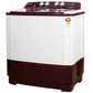 Voltas Beko WTT10/UCABRSSWH4PTD 10 Kg Semi Automatic Top Load Washing Machine, 5 Star (Burgundy) | Fast Dry™, Double Waterfall, Special Pulsator Wash, Cassette Filter