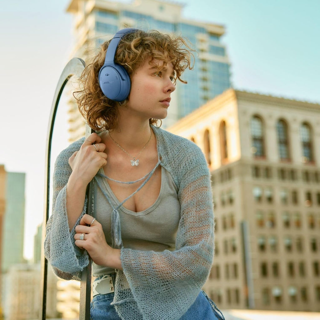 Bose QuietComfort Bluetooth Headphones, Wireless Headphones, Over Ear Noise Cancelling Headphones with Mic, Up to 24 Hours of Battery Life, Blue Dusk - Limited Edition Color 884367-1300