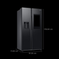 Samsung RS7HCG8543B1HL 615L 5-in-1 Convertible Side-by-Side Refrigerator | Family Hub | View Inside Camera | Wi-Fi Enabled | Digital Inverter Compressor | Non-Plumbing Dispenser | EZ Clean Black | 3 Star