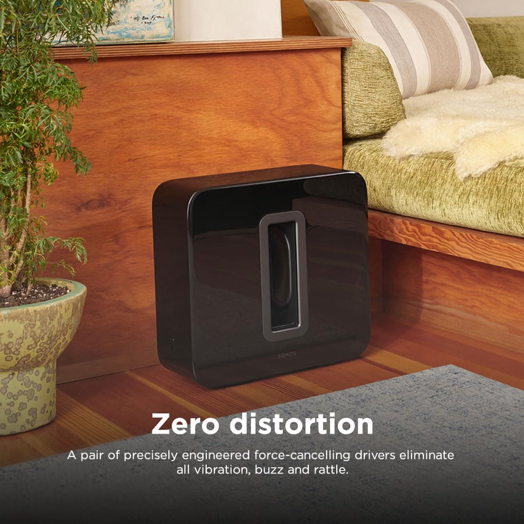 Sonos Sub (Gen 3) Wireless Subwoofer – Pure Deep Bass, 25 Hz Frequency Response, Distortion-Free Sound | Black | 24-Hour Delivery in Delhi NCR