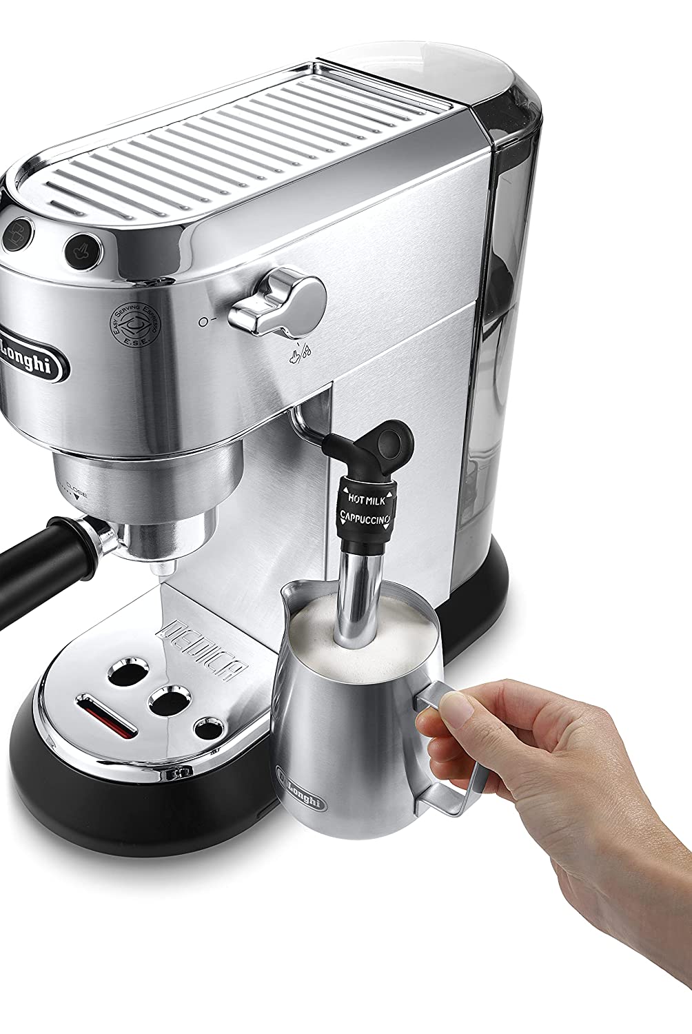 DeLonghi EC685M 1350-Watt Espresso Coffee Machine (Metallic) | 15-Bar Pressure | Thermoblock | Cappuccino System