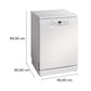 Bosch 14 Place Settings Dishwasher SMS6IKW01I, Free-Standing, 60 cm, White, Home Connect, EcoSilence Drive, Intensive Kadhai Wash, Inverter Motor)
