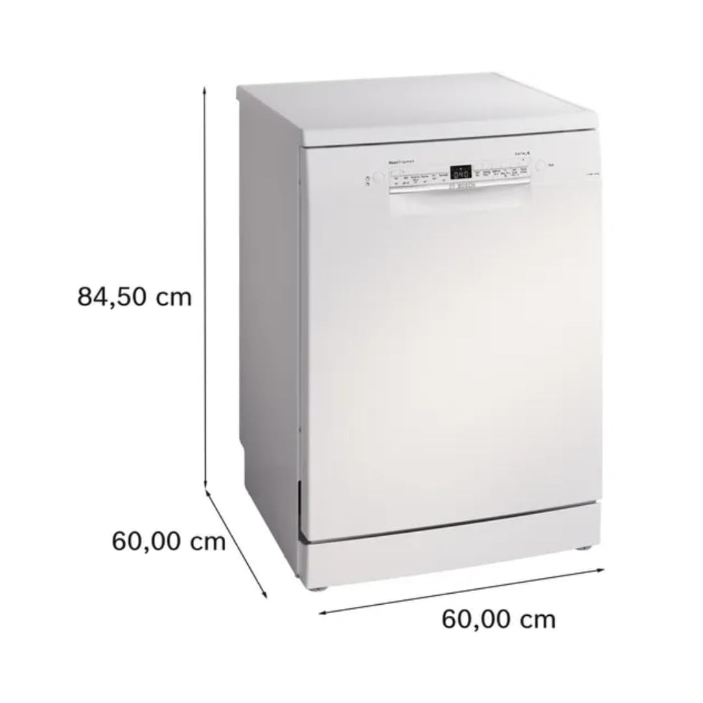 Bosch 14 Place Settings Dishwasher SMS6IKW01I, Free-Standing, 60 cm, White, Home Connect, EcoSilence Drive, Intensive Kadhai Wash, Inverter Motor)