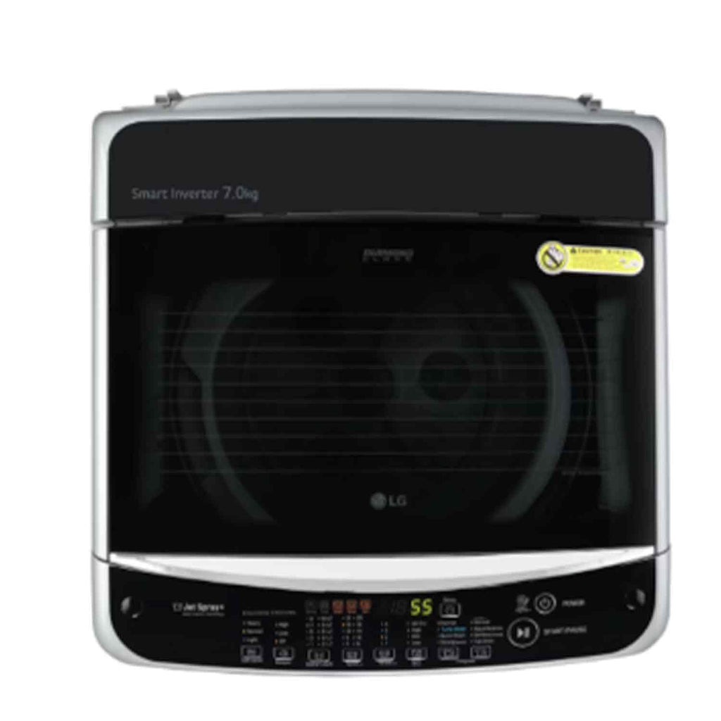 LG T70AJSF1Z 7 Kg 5 Star Inverter Fully Automatic Top Load Washing Machine with TurboDrum & Jet Spray+ (Middle Free Silver)
