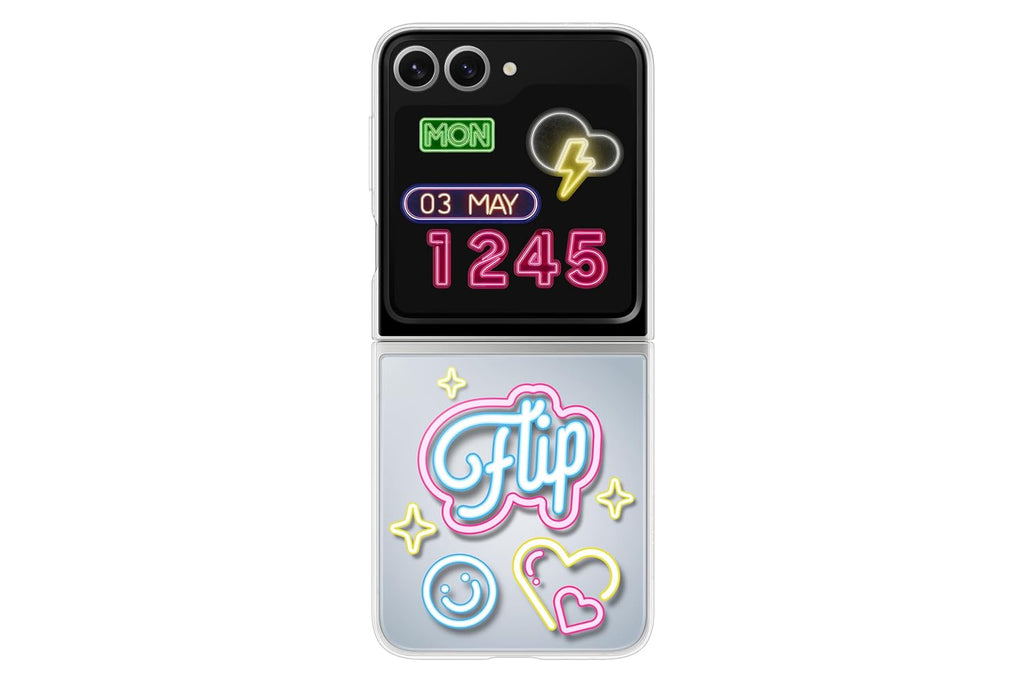 Samsung Galaxy Z Flip6 Flipsuit Case – Neon Card Gray | LED Animation | Eco-Friendly | Suraj Electronics Delhi NCR
