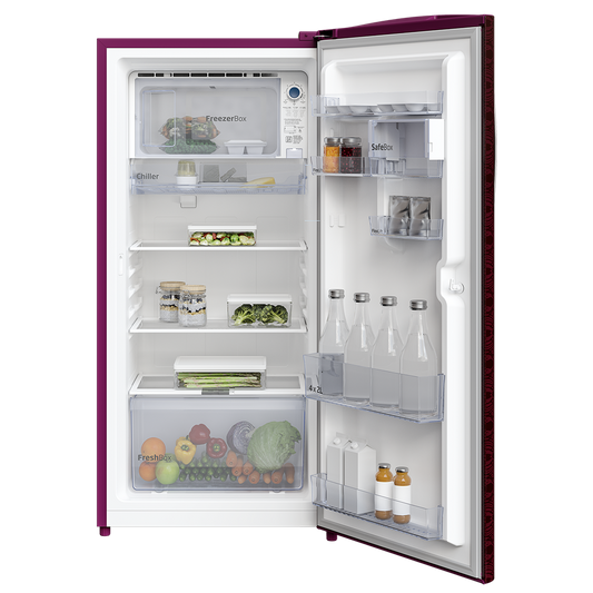 Voltas Beko RDC265C/W0DBE0M 230L 3 Star Direct Cool Single Door Refrigerator – Dahlia Blue | FreshBox™, FlexLift™, SafeBox™ | 2 Yr Warranty + 8 Yr Compressor