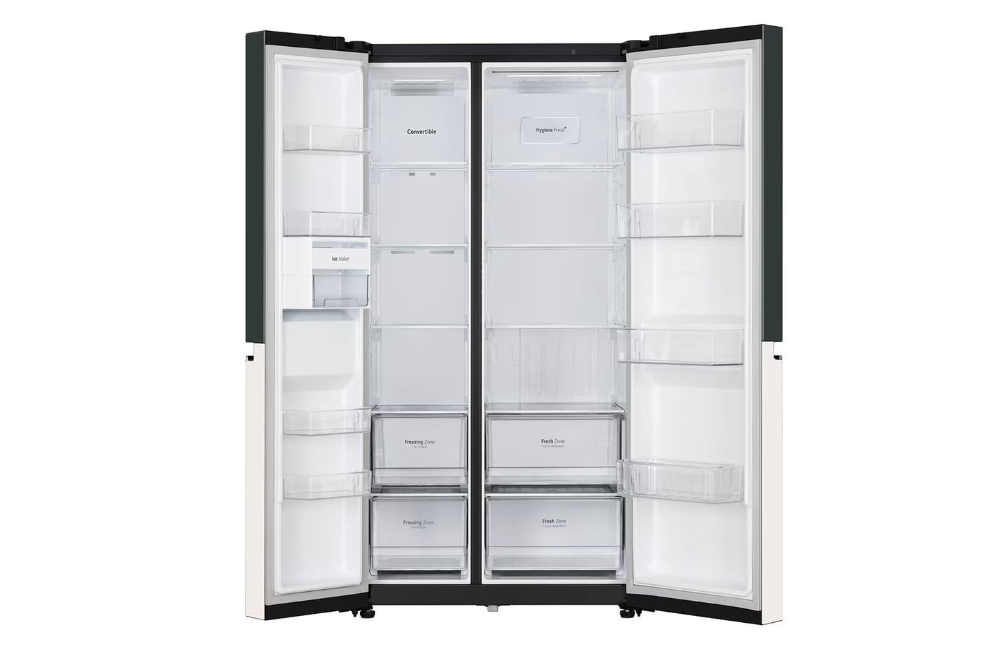 LG GL-B257EET3 650L Side-By-Side Refrigerator with Door Cooling+™, WiFi Convertible, Smart Diagnosis