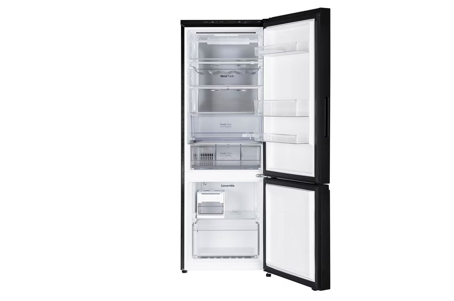 LG GL-B382EBMX 340L 3 Star Frost Free Bottom Freezer Refrigerator (Convertible, Door Cooling+, Smart Inverter Compressor, Wi-Fi, Black Mirror)