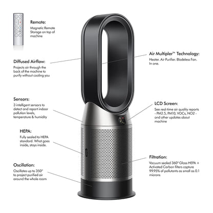 Dyson HP07 Hot+Cool Air Purifier with Heater (Black/Nickel) | HEPA H13 | Wi-Fi &amp; Voice Control | Suraj Electronics