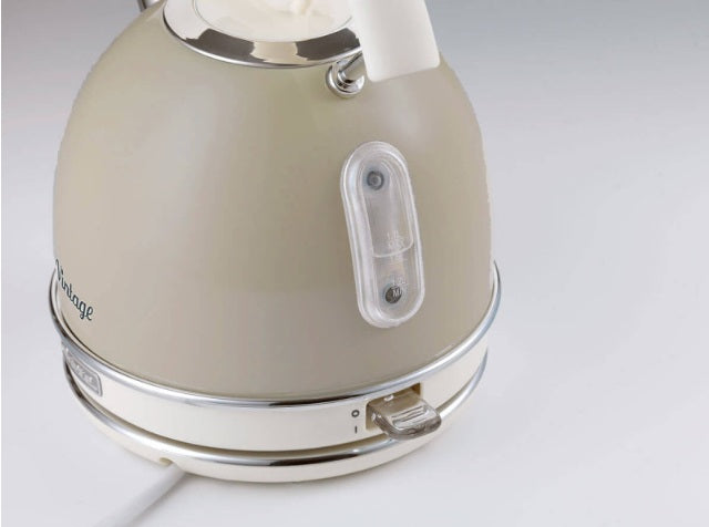 Ariete 2877 Vintage 1.7L Electric Kettle (Beige) | 2000W Stainless Steel | Retro Design | 360° Cordless Base | Auto Shut-Off