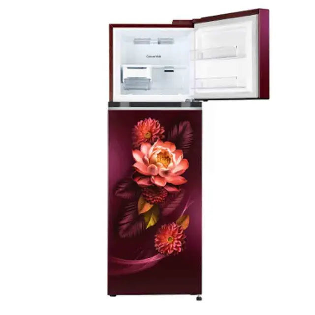 LG GL-S312SRWY 272L 2 Star Frost Free Double Door Refrigerator | Convertible Freezer | Smart Inverter Compressor | Auto Smart Connect | Red Waterlily | Made in India