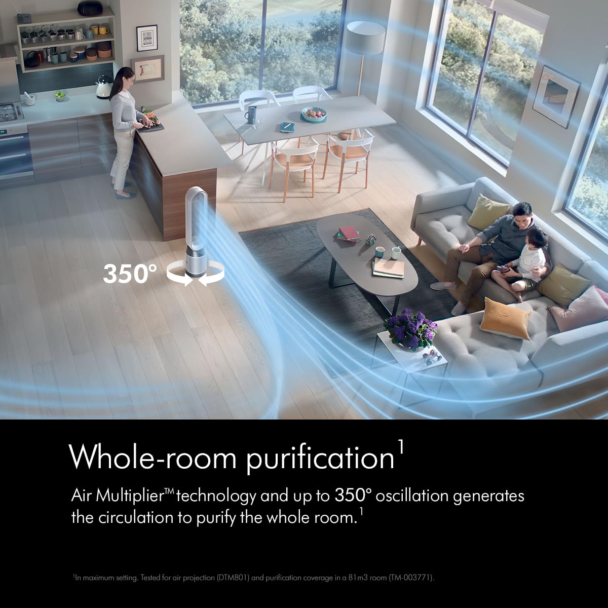Dyson Air Purifier Cool PC1 (TP11) Black / Nickel| HEPA Filter | Air Multiplier™ Tech | Auto, Sleep &amp; Night Modes | App &amp; Voice Control | 350° Airflow | Suraj Electronics