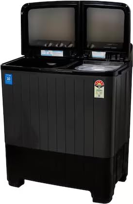 Voltas Beko WTT120UPA/BKSSDG5GTDA 12 Kg 5 Star Semi-Automatic Top Load Washing Machine | Double Waterfall, 1350 RPM, Black
