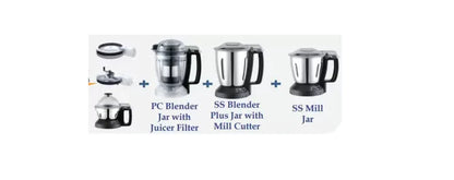 Panasonic AE475 750 Juicer Mixer Grinder (4 Jars, Black)