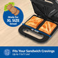 Philips HD3000/80 800W XL Sandwich Maker with Non-Stick Plates, UHD Heating & Easy Locking – Black Metallic Finish