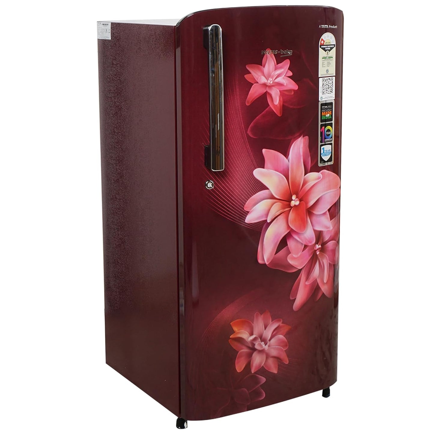 Voltas Beko RDC208E1/D0WSE0M0000GD 175 L Single Door Refrigerator | Direct Cool | Toughened Glass Shelves | Manual Defrost | Wine Finish