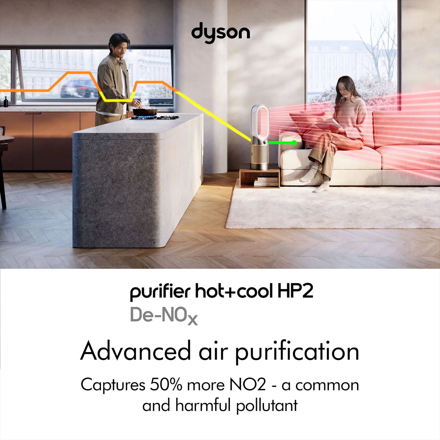 Dyson Hot + Cool HP12 Air Purifier (White &amp; Gold) with HEPA H13 Filter, Air Multiplier™ &amp; Formaldehyde Destruction | Suraj Electronics Delhi NCR