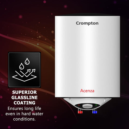 Crompton Acenza 15L Storage Water Heater | 8 Bar | Glassline Tank | 3 Star | Suraj Electronics Delhi NCR