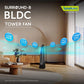 Symphony Surround B BLDC Bladeless Tower Fan For Room | Quiet & Energy-Saving with Remote Control | Touchscreen Control Panel | Low Power Consumption | 1 Year Warranty | Black