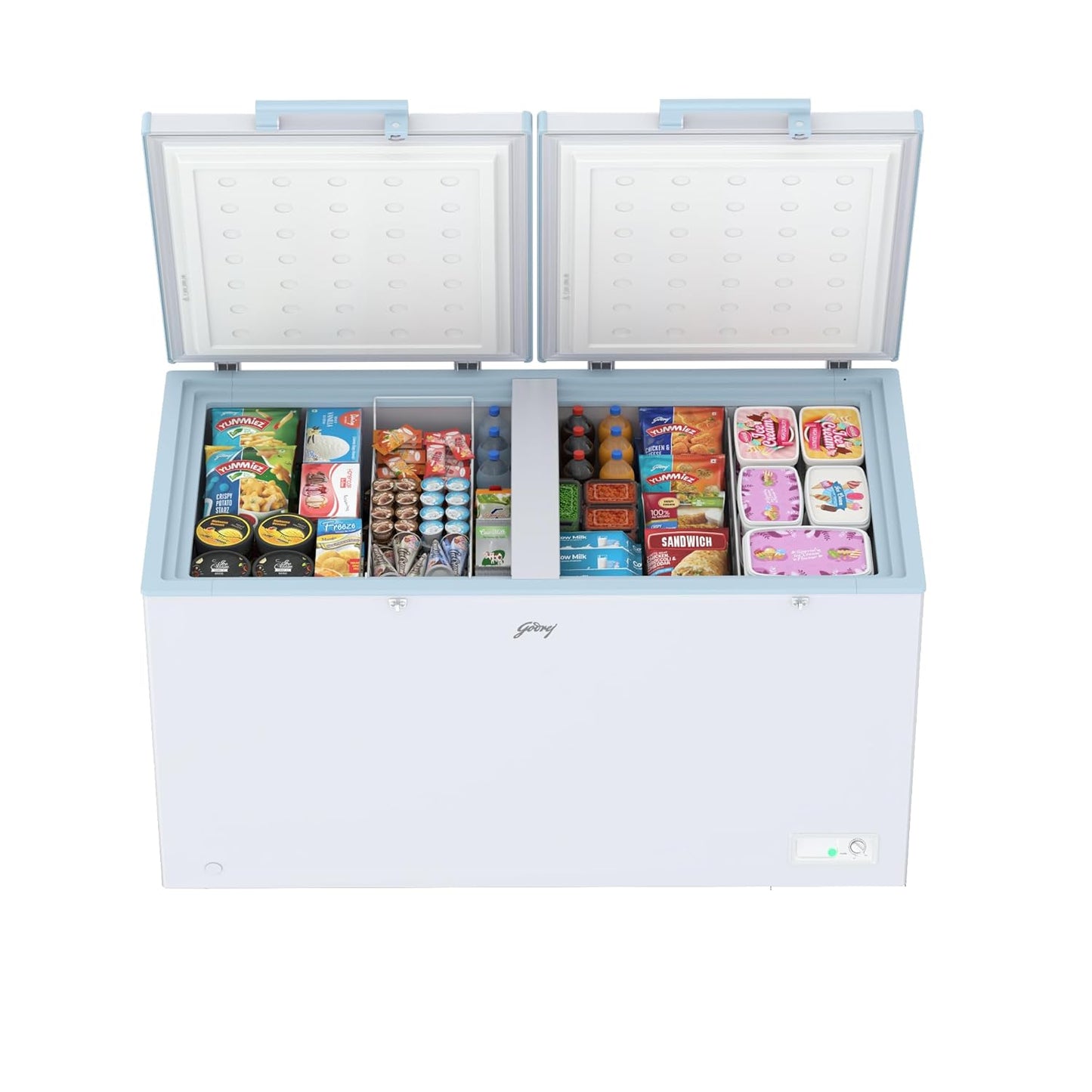 Godrej DH ESNCH 525E 2HCNP RW 505 L Double Door Convertible Deep Freezer, White