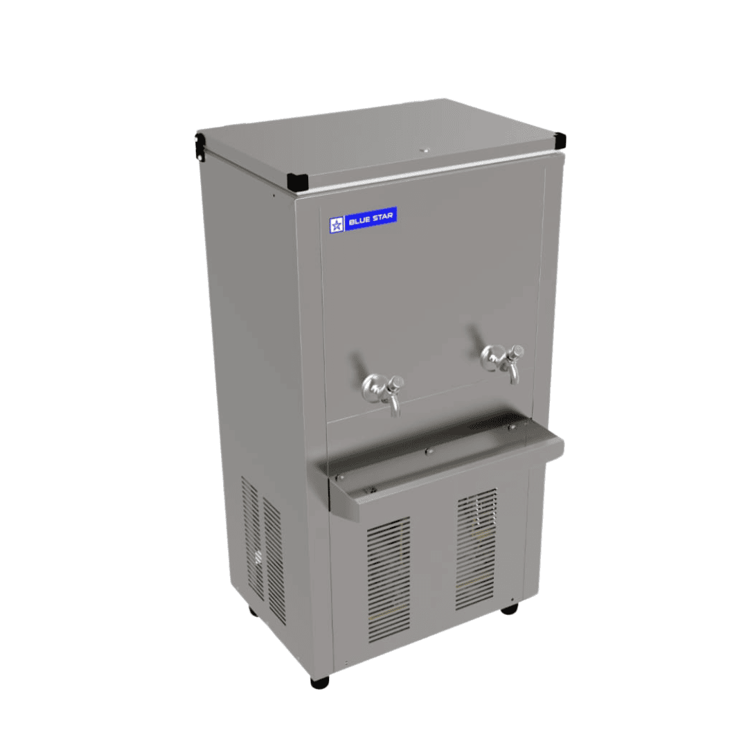 Blue Star SWC60120SS 120 Litre Storage Water Cooler – 60 LPH Cooling Capacity, Stainless Steel Body & Tank, Rotary Compressor, Silent Operation