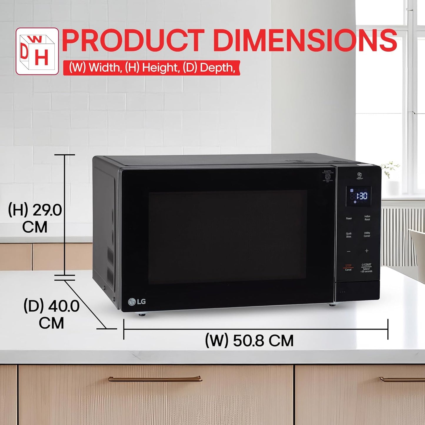 LG MS3032BK 30 L Solo Microwave Oven | iWave Technology | Steam Clean | 44 Auto Cook Menu | Suraj Electronics Delhi NCR
