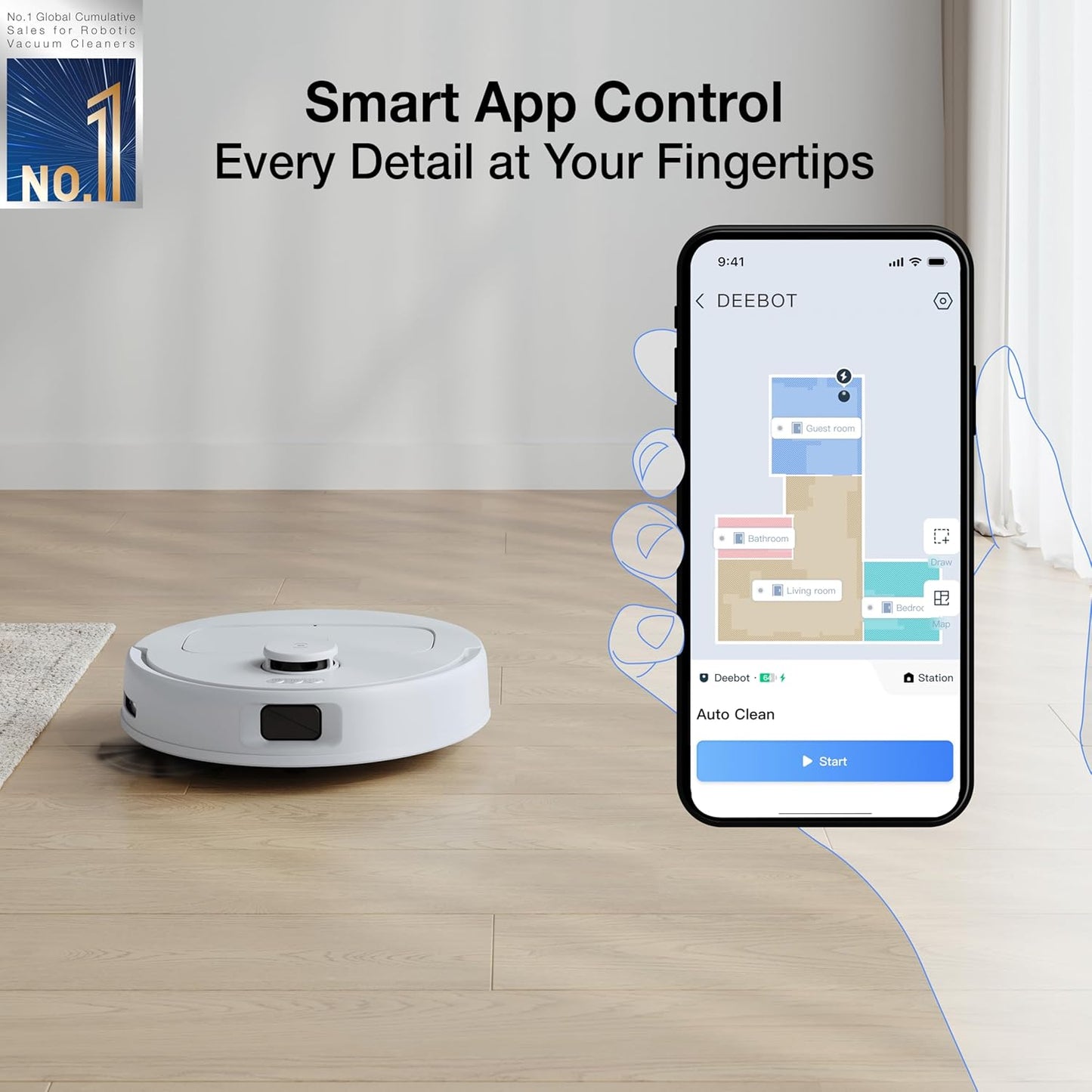 ECOVACS DEEBOT N30 Robot Vacuum &amp; Mop | 10,000 Pa | 5200mAh | TrueMapping | 2-in-1 Smart Cleaner | Suraj Electronics Delhi NCR