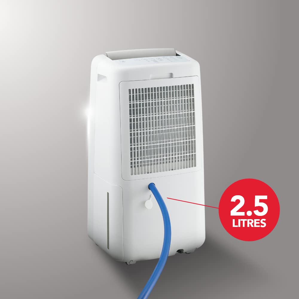 SHARP DW-P10M-W Electric Dehumidifier with Plasmacluster Technology – 10L/Day Moisture Removal, Clothes Dryer Mode, 250 Sq. Ft. Coverage, Dual Drainage