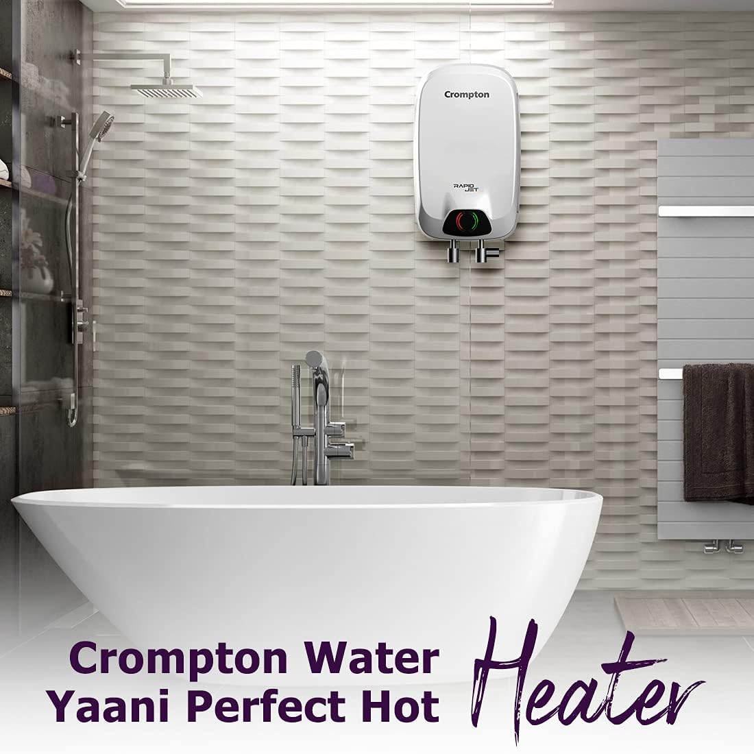Crompton Rapid Jet 5-L Instant Water Heater with Advanced 4 level Safety (White)