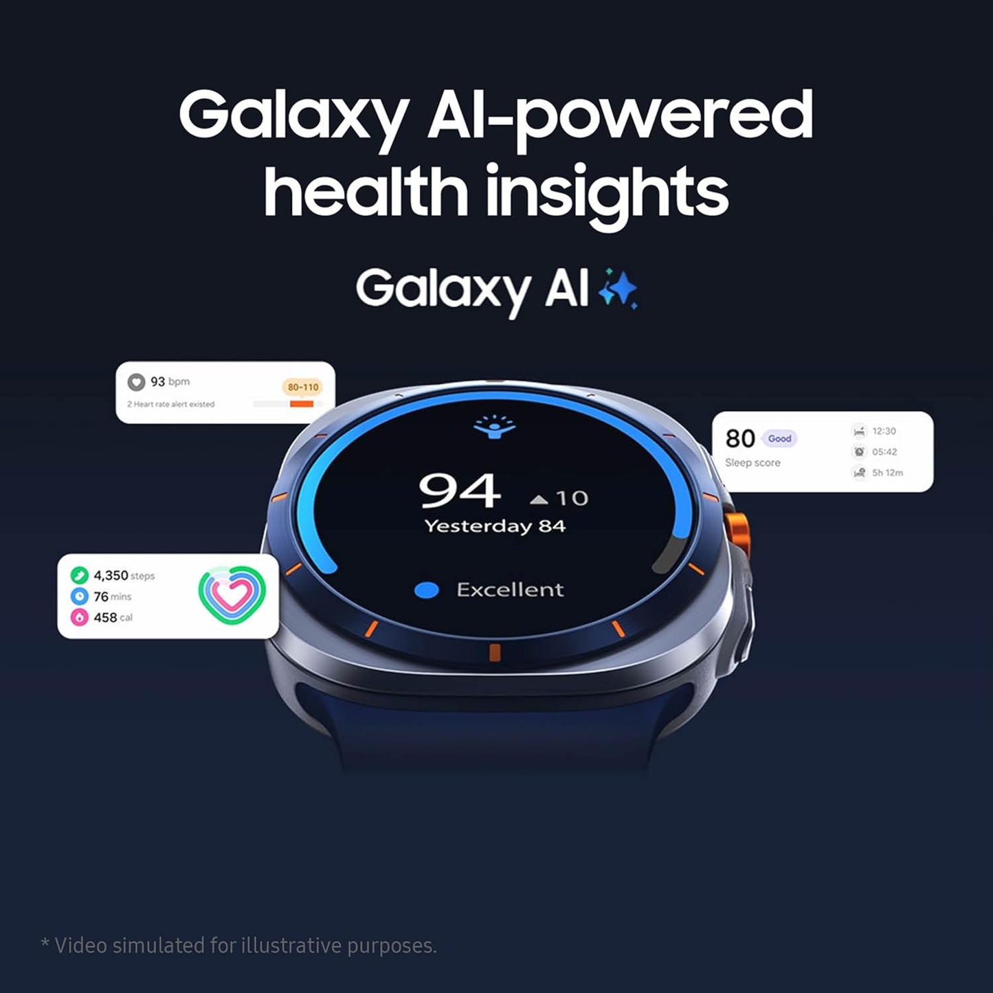Samsung Galaxy Watch Ultra (47mm, LTE, Titanium Blue) with Upto 100h Battery | 3nm Processor | Dual GPS | Quick Button/Siren | Sapphire Glass | 10ATM & IP68 | BP & ECG Monitor | Energy Score & Ages