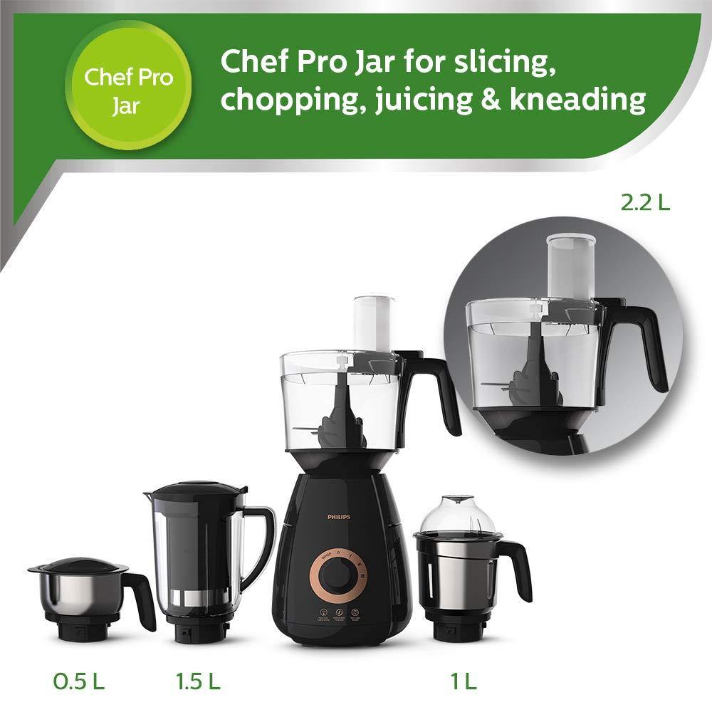 Philips HL7707/00 750W Mixer Grinder with 4 Jars (Black) – PowerChop, Gear Drive, Leak-Proof Design & 24-Hour Delivery from Suraj Electronics