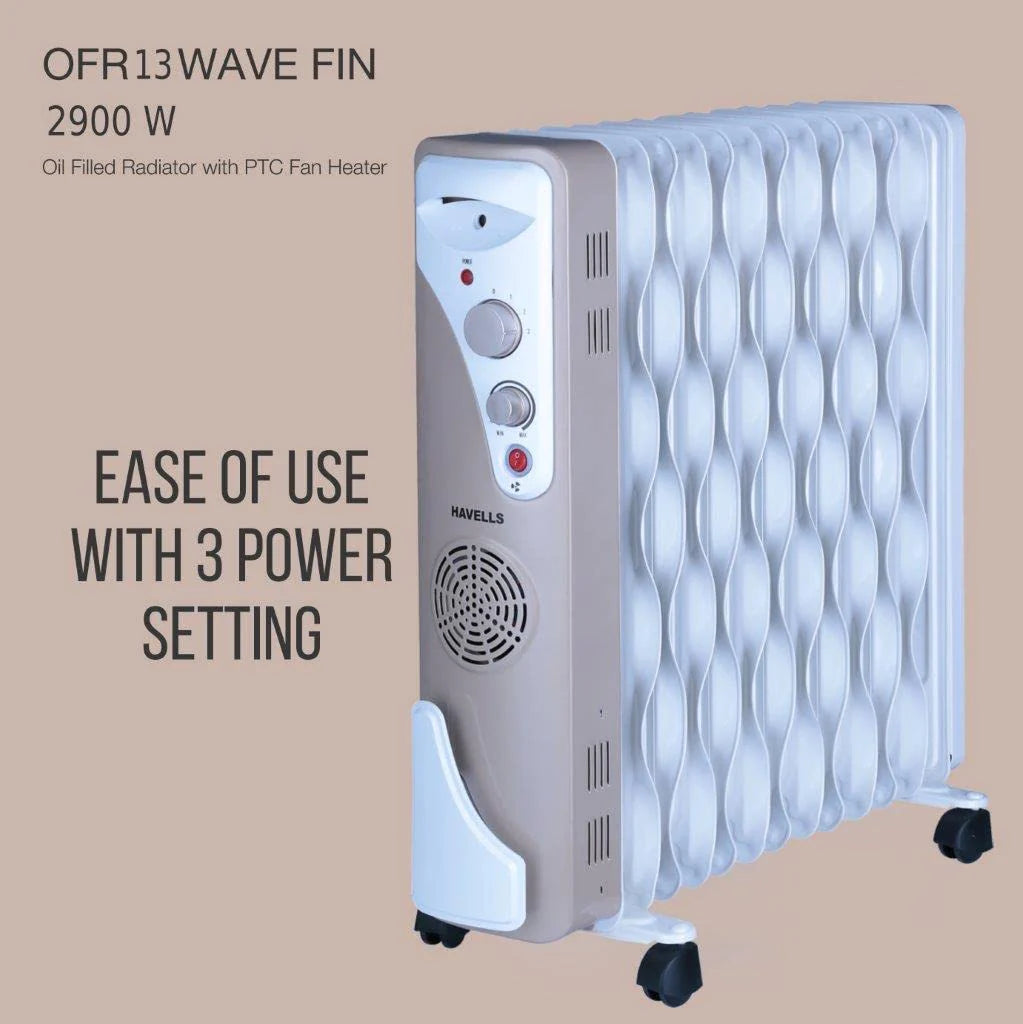 Havells OFR 13 Wave Fins with Fan Beige 2900 W