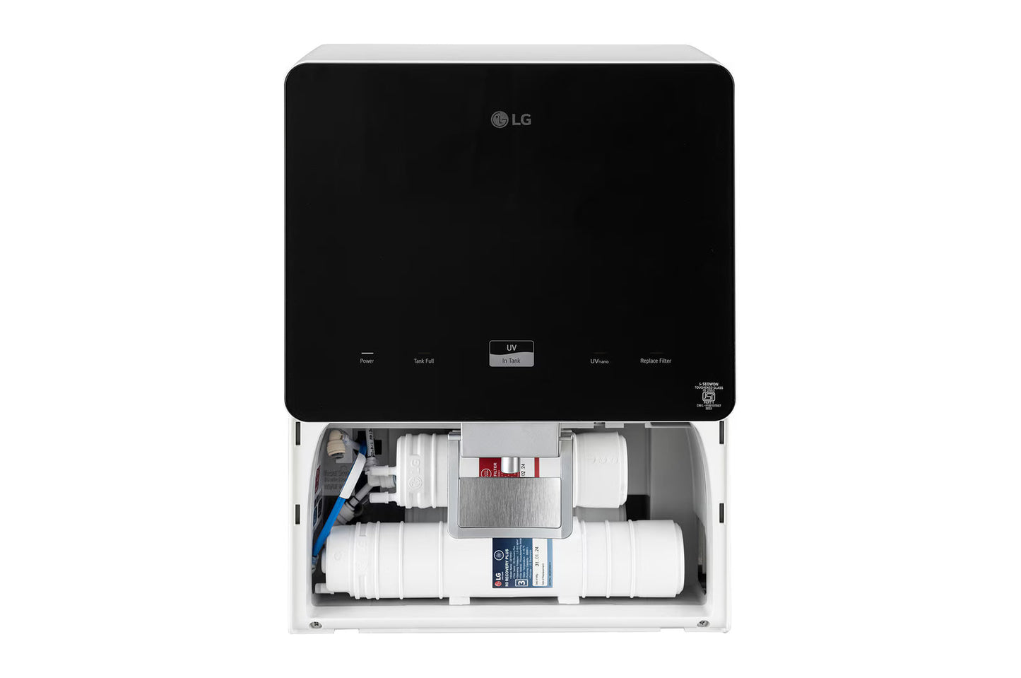 LG WW176GTBW 8L RO+UV+MB Water Purifier with Stainless Steel Tank, Premium Glass Finish
