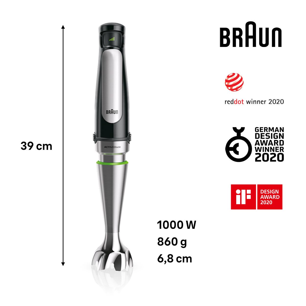 Braun MQ7075X MultiQuick 7 Hand Blender | 1000W ActiveBlade | SmartSpeed | 1.5L Food Processor | Suraj Electronics Delhi NCR