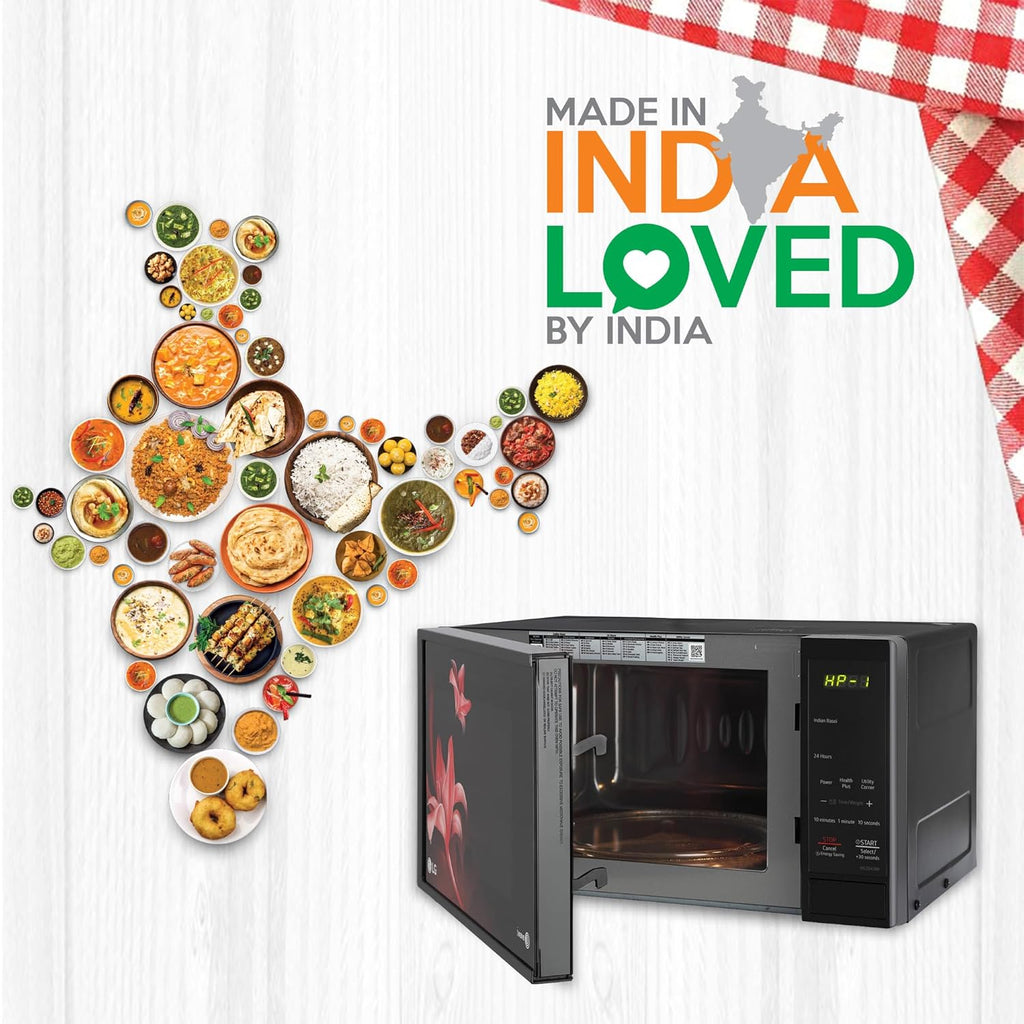 LG MS2043BR 20 L Solo Microwave Oven (Black) – i-Wave Technology, Anti-Bacterial Cavity, Steam Clean, 44 Auto Cook Menus, Energy Saving
