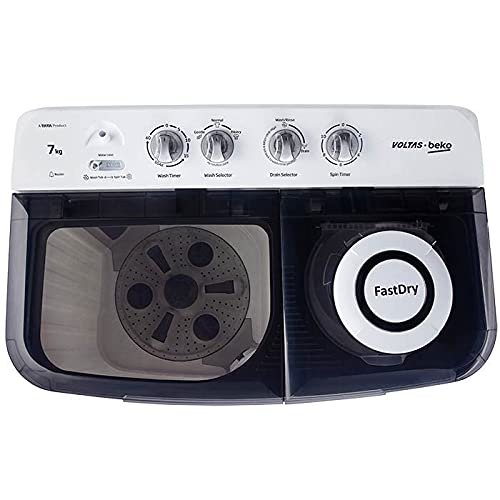 Voltas Beko WTT70DGRT 7 Kg Semi-Automatic Top Load Washing Machine | Double Waterfall | Special Pulsator | 1300 RPM Fast Dry | Suraj Electronics