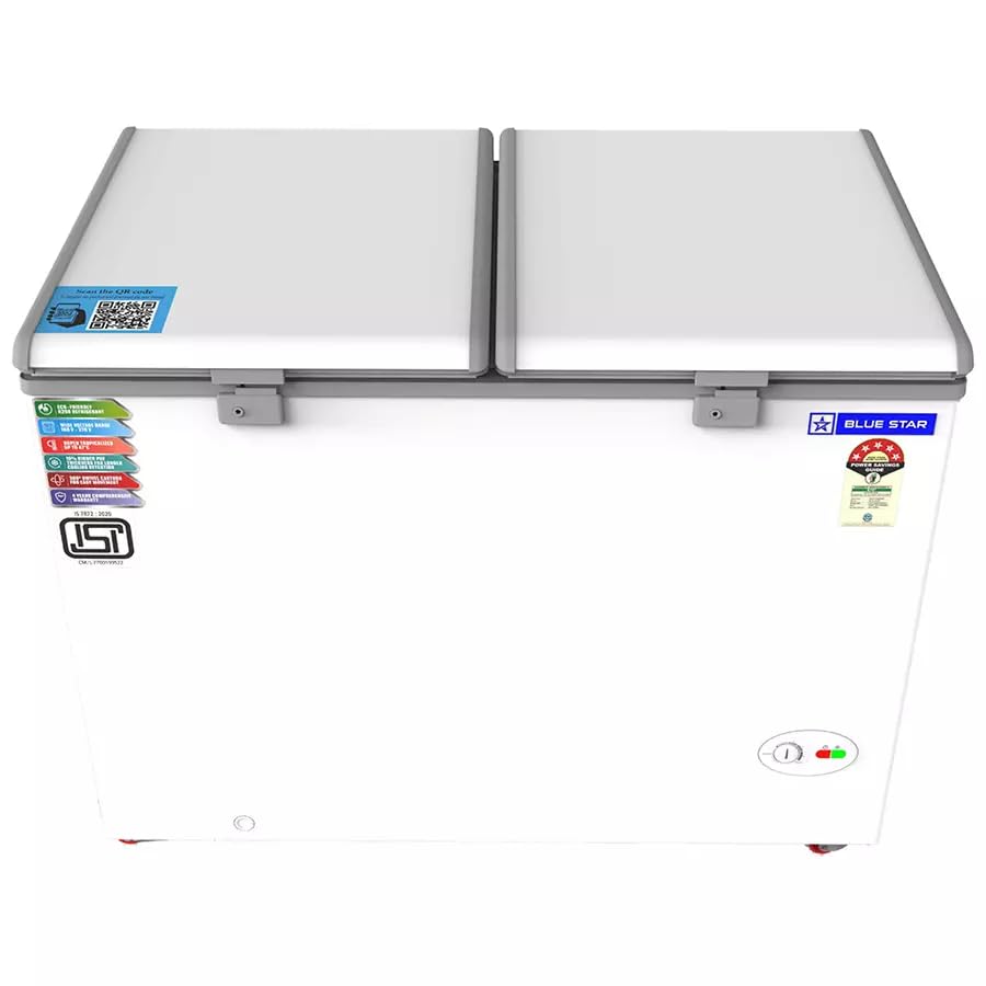 Blue Star CF5-330NEYW 300L Double Door 5 Star Deep Freezer – Energy Efficient, Rust-Proof, Commercial & Home Use | Suraj Electronics