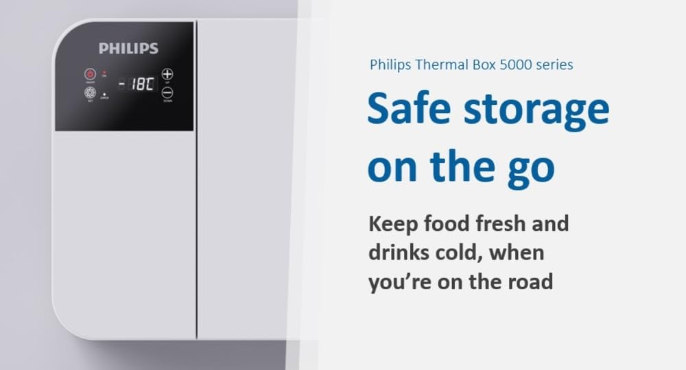 Philips TB5101 16.5L Car Fridge & Freezer (Compressor Cooling, -22°C, Touch Panel, 12/24V DC, 5 Star Rated, Portable for Car, Truck, RV & Home)