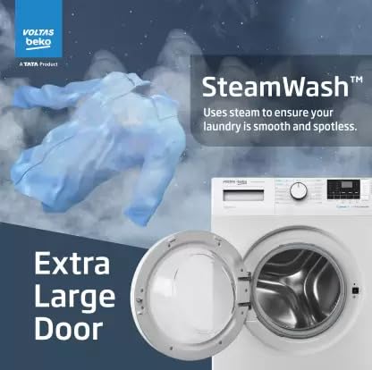 Voltas Beko WFL8012B7JVBKA/WXV 8 kg Front Load Washing Machine | SteamCure™ | StainExpert™ | In-Built Heater | Suraj Electronics Delhi NCR