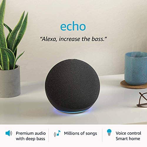 Amazon Echo (4th Gen)| Premium sound powered by Dolby and Alexa (Black) Big Speaker