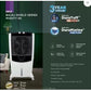 Bajaj Mighty 95 95L Desert Air Cooler with DuraTuff Pro Motor (3-Yr Warranty by Bajaj), Ice Chamber, Antibacterial Hexacool Technology, 100 feet Air Throw & 3-Speed Control, White Air Cooler for home